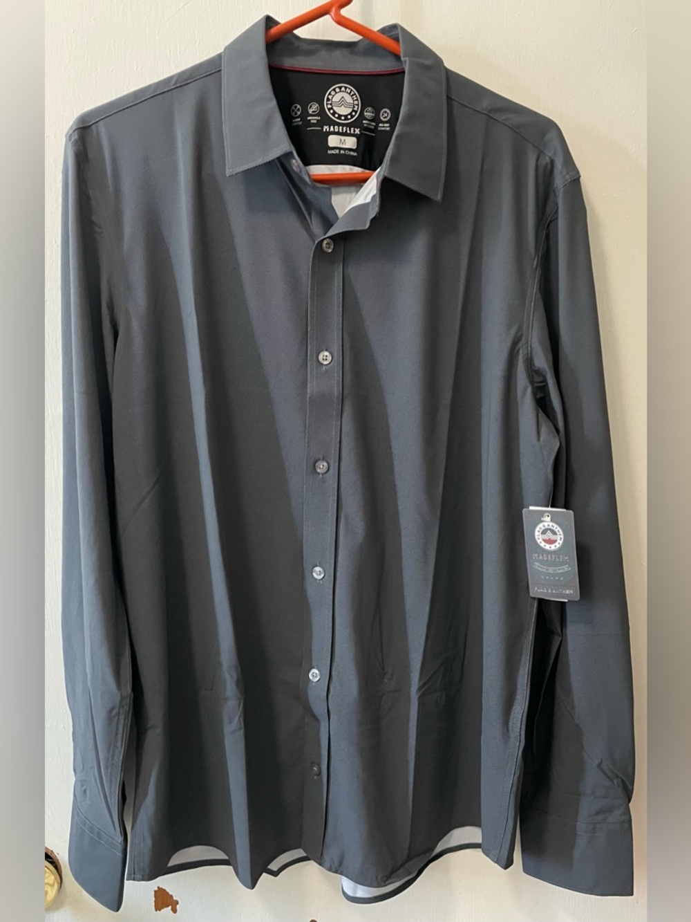 Flag & Anthem MadeFlex Men’s Long Sleeve Button Up Shirt Size Medium Color Black
